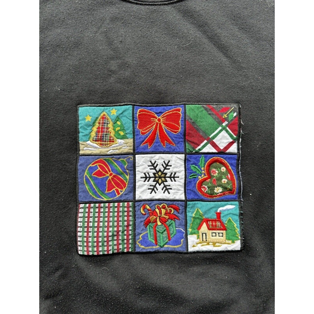 Vintage Bold Spirit Black Graphic Christmas Festive Crewneck Colorful size Large - Picture 2 of 6